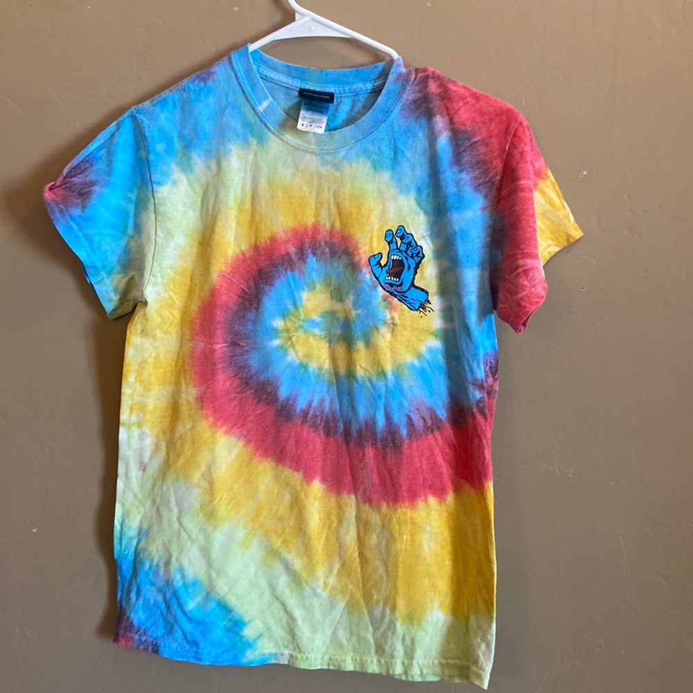 Santa Cruz tshirt Men small Tie Dye multi color 100 cotton  skateboarding